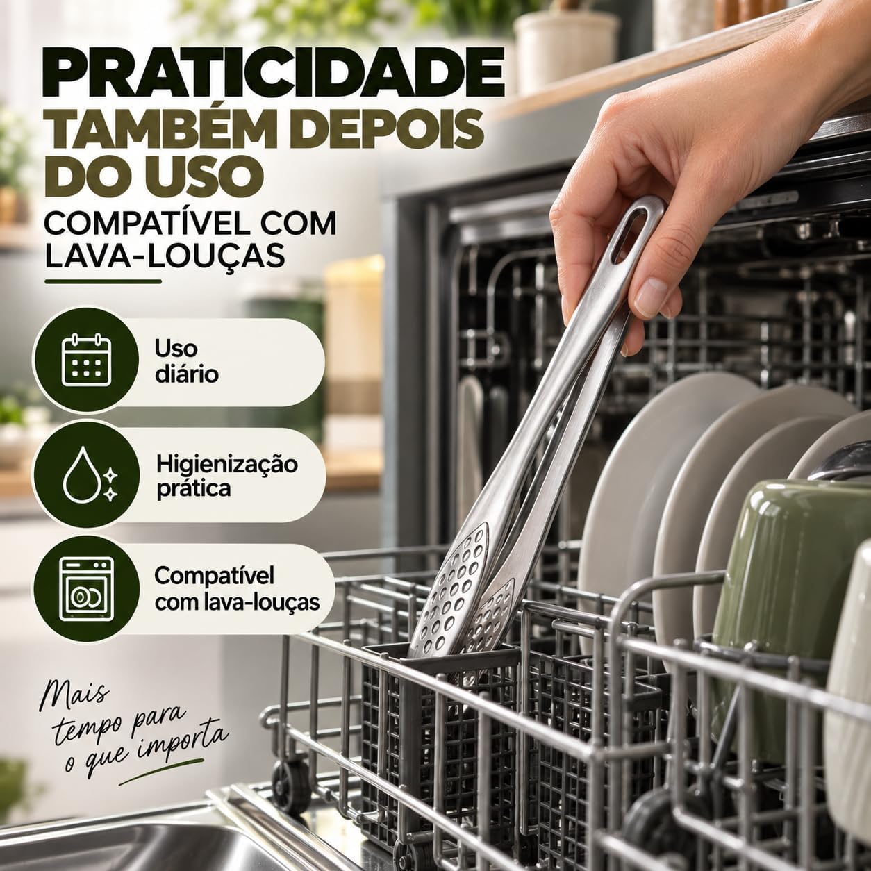 Pinça Culinária Inox 26cm para Churrasco Cozinha Carne e Alimentos – 8/8