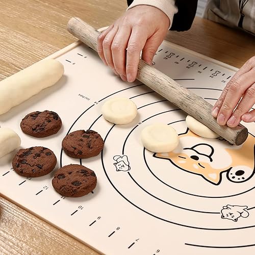 Miniatura 7 de EuChoiz Tapete de silicona para pastelería de 32 x 24 pulgadas, extra grueso, antiadherente, de grado alimenticio, tapete de silicona para enrollar