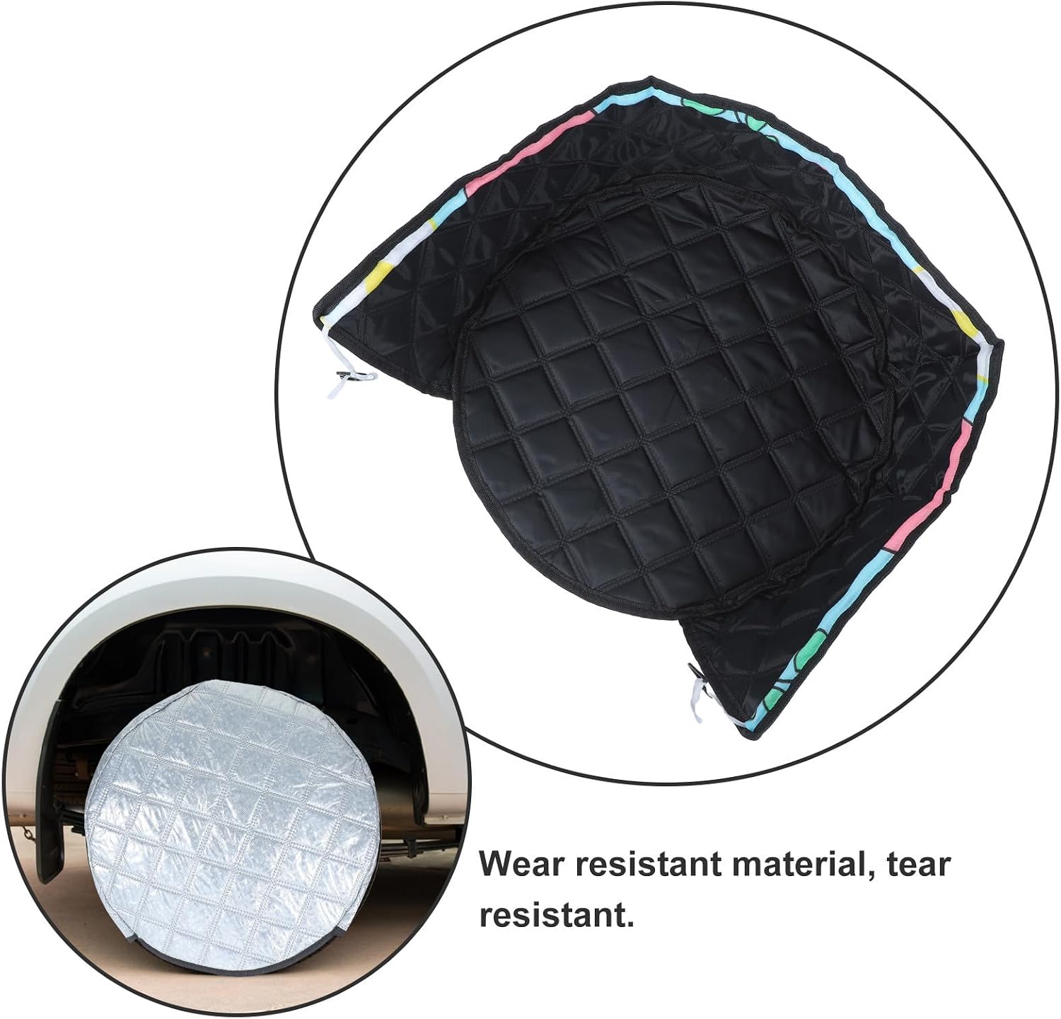 4pcs Tire Covers for RV Wheel - Oxford Waterproof & UV Sun Protectors for Motorhome Boat Trailer Camper Van SUV - 17.3" Wheel Covers