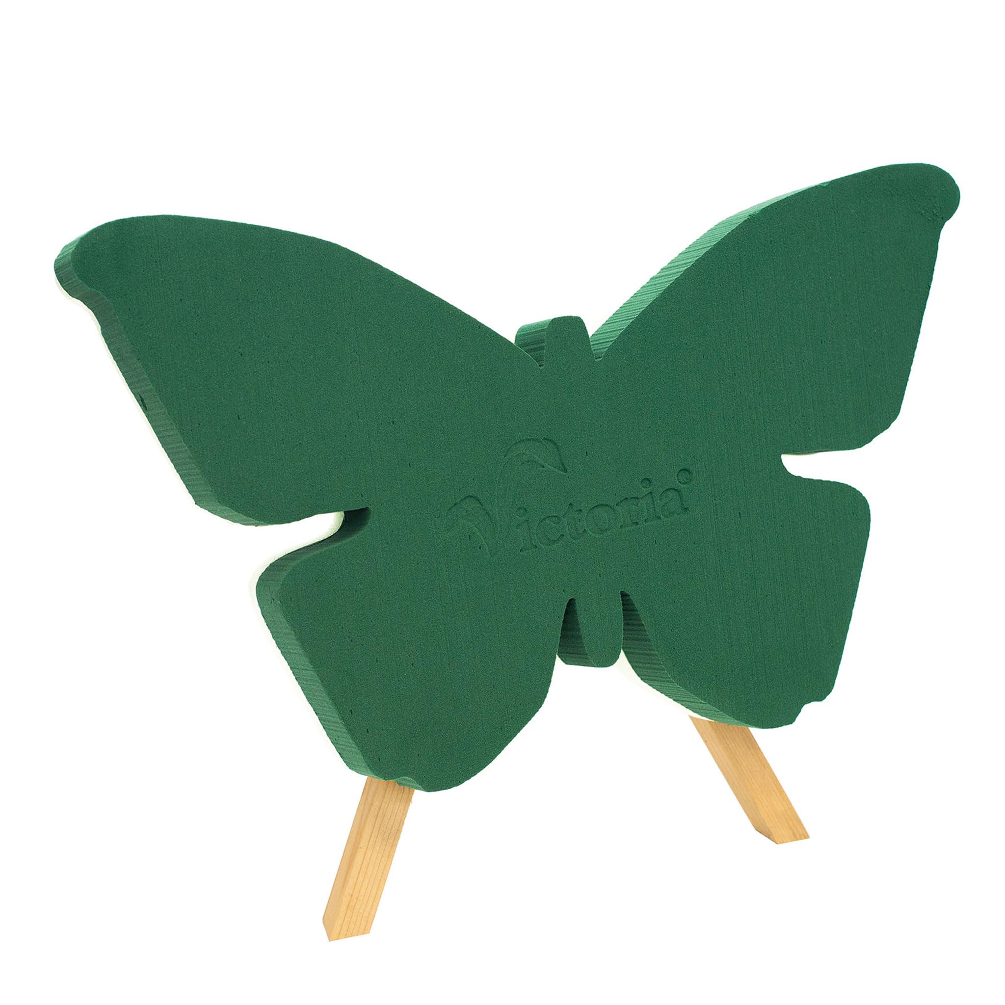 Papillon en mousse florale 50x30 cm et support bois pour composition de fleurs fraîches