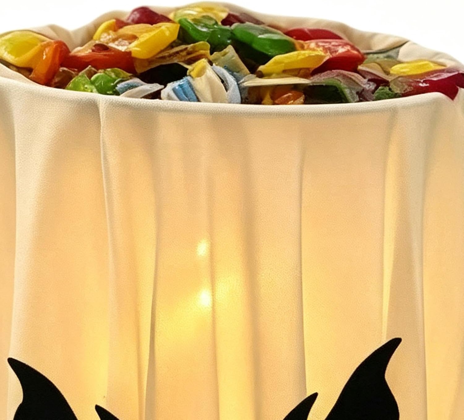 Ghost Candy Bowl Stand Large-Capacity Standing Dish with Light String