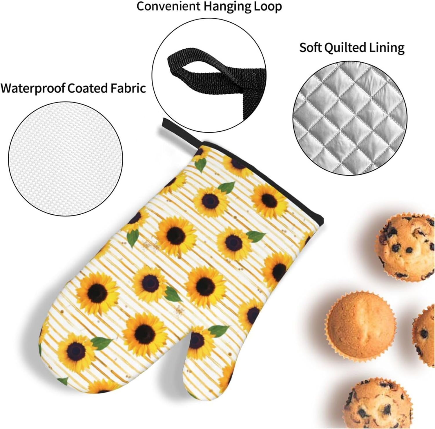 Sunflower pattern Kitchen baking four piece set, fit for cooking and baking, oven, microwave, and outdoor barbecue