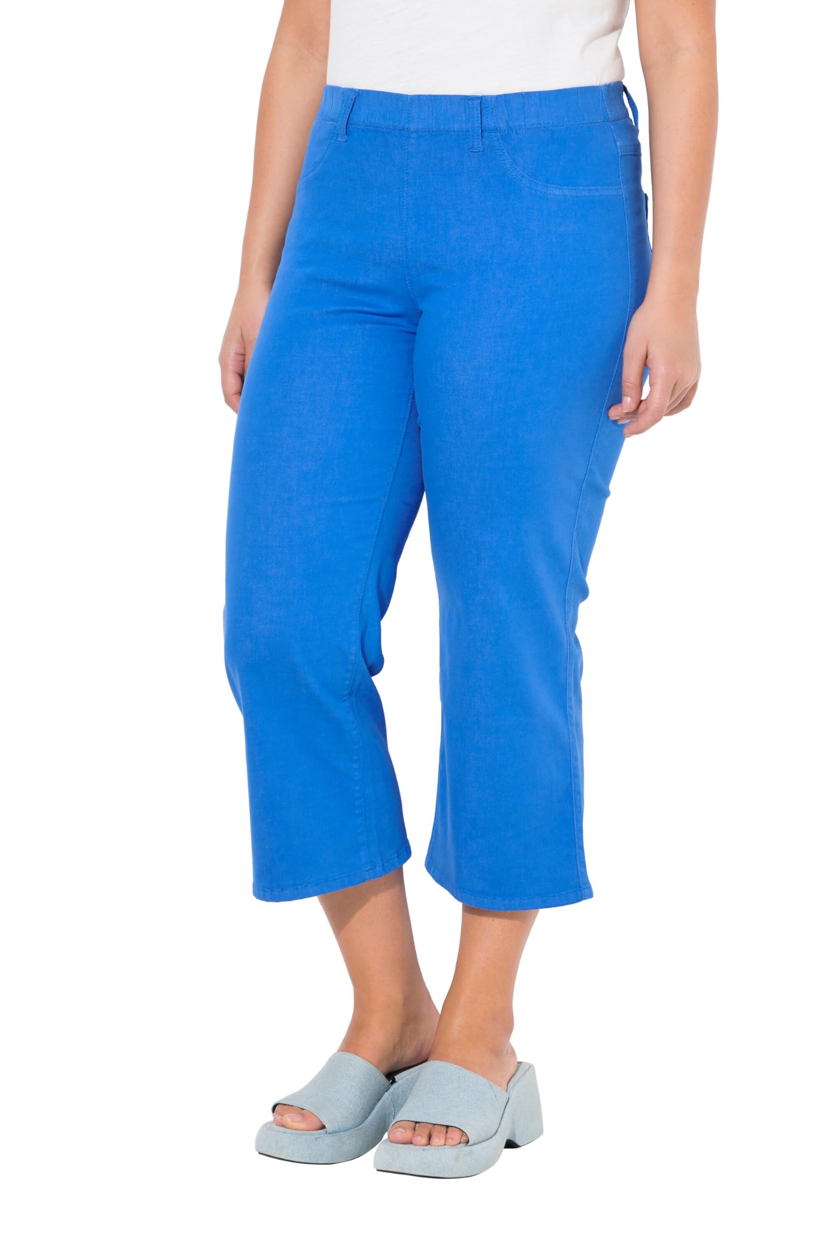 Ulla Popken Damen große Größen Übergrößen Plus Size 7/8-Cargohose, Krempelriegel, Komfortbund 720673