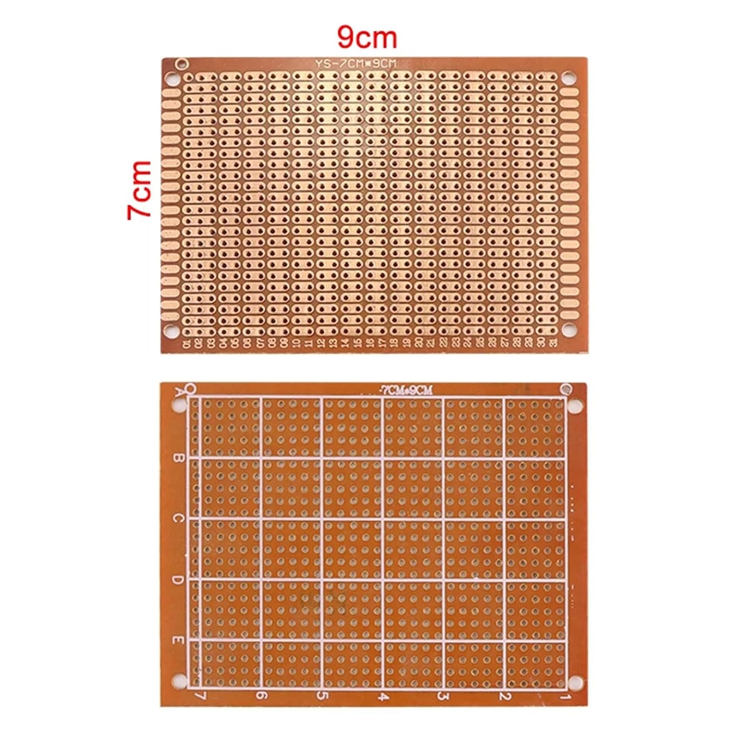 5Pcs 7 * 9CM DIY Prototype Paper PCB Universal Experimental Matrix Circuit Board Two Holes 7x9CM