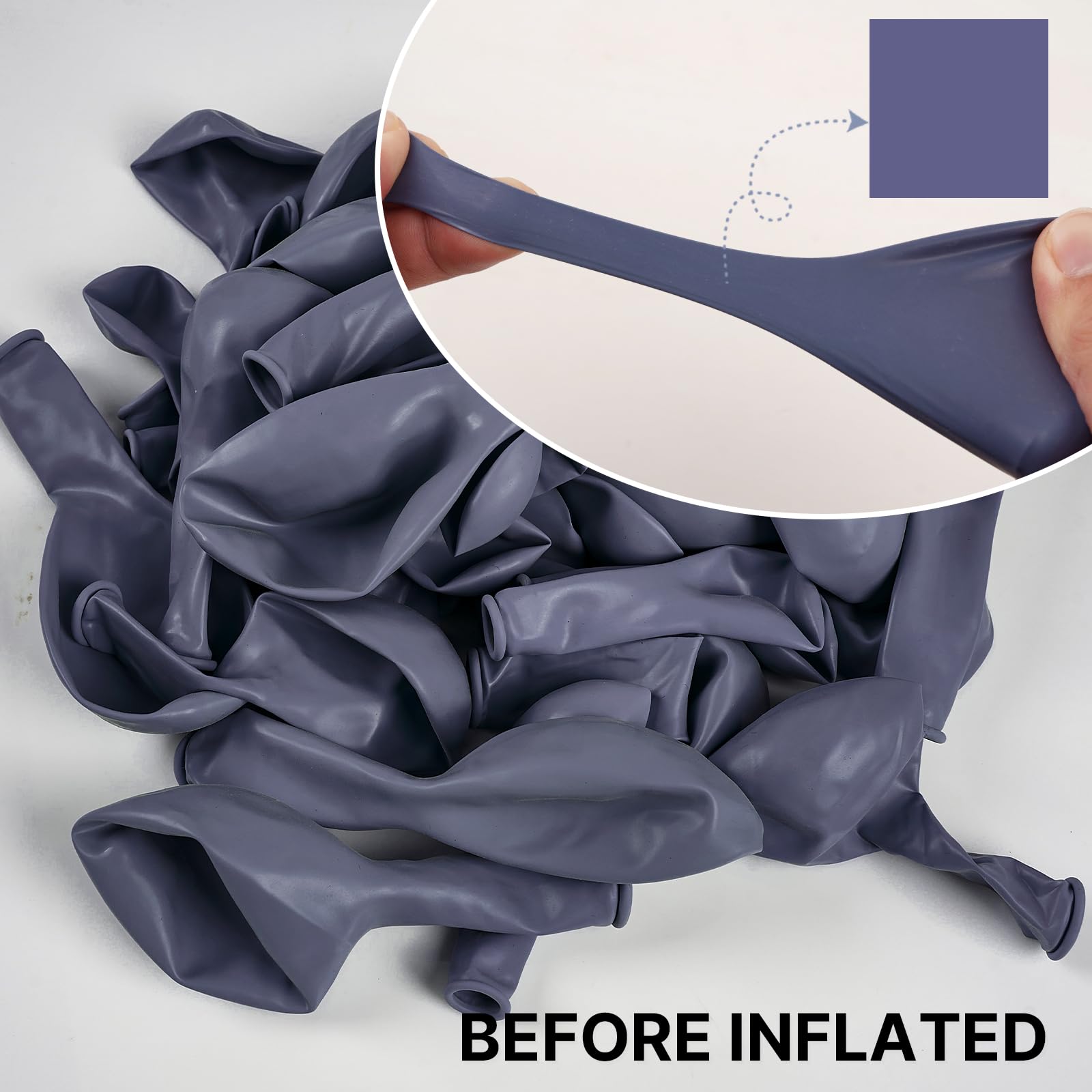 Snapklik.com : Dusty Blue Balloons 50pcs 12 Inch Navy Slate Blue Boho ...