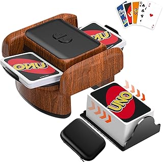 Kartenmischmaschine Elektrische, Geräuscharmer Kartenmischer für 2 Kartensätze, Wiederaufladbare Mischmaschine Karten mit 2000mAh, Kartenmischgerät für UNO, Poker, Texas Hold Em, Blackjack