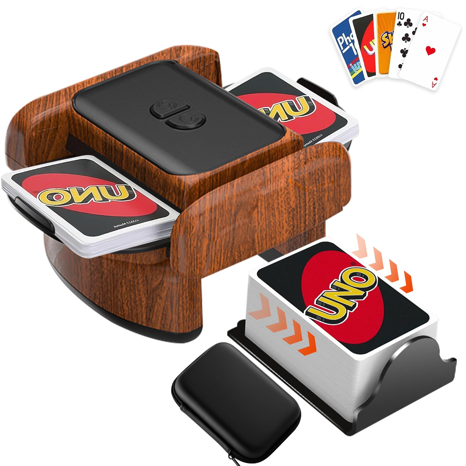Mélangeur de cartes électrique, silencieux, pour 2 jeux de cartes, rechargeable, 2000 mAh, mixeur de cartes pour UNO, poker, Texas Hold Em, Blackjack
