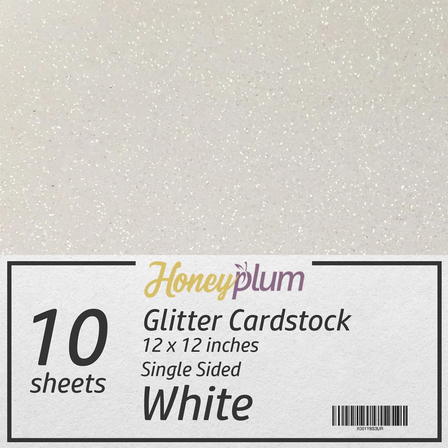 White Glitter Cardstock 10 Sheets Premium Glitter Paper