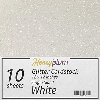 White Glitter Cardstock - 10 Sheets Premium Glitter Paper - 12" x 12" Heavyweight Sparkly Constuction Paper For Scrapbooking, Arts & Crafts, DIY