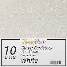 White Glitter Cardstock - 10 Sheets Premium Glitter Paper - 12" x 12" Heavyweight Sparkly Constuction Paper For Scrapbooking, Arts & Crafts, DIY