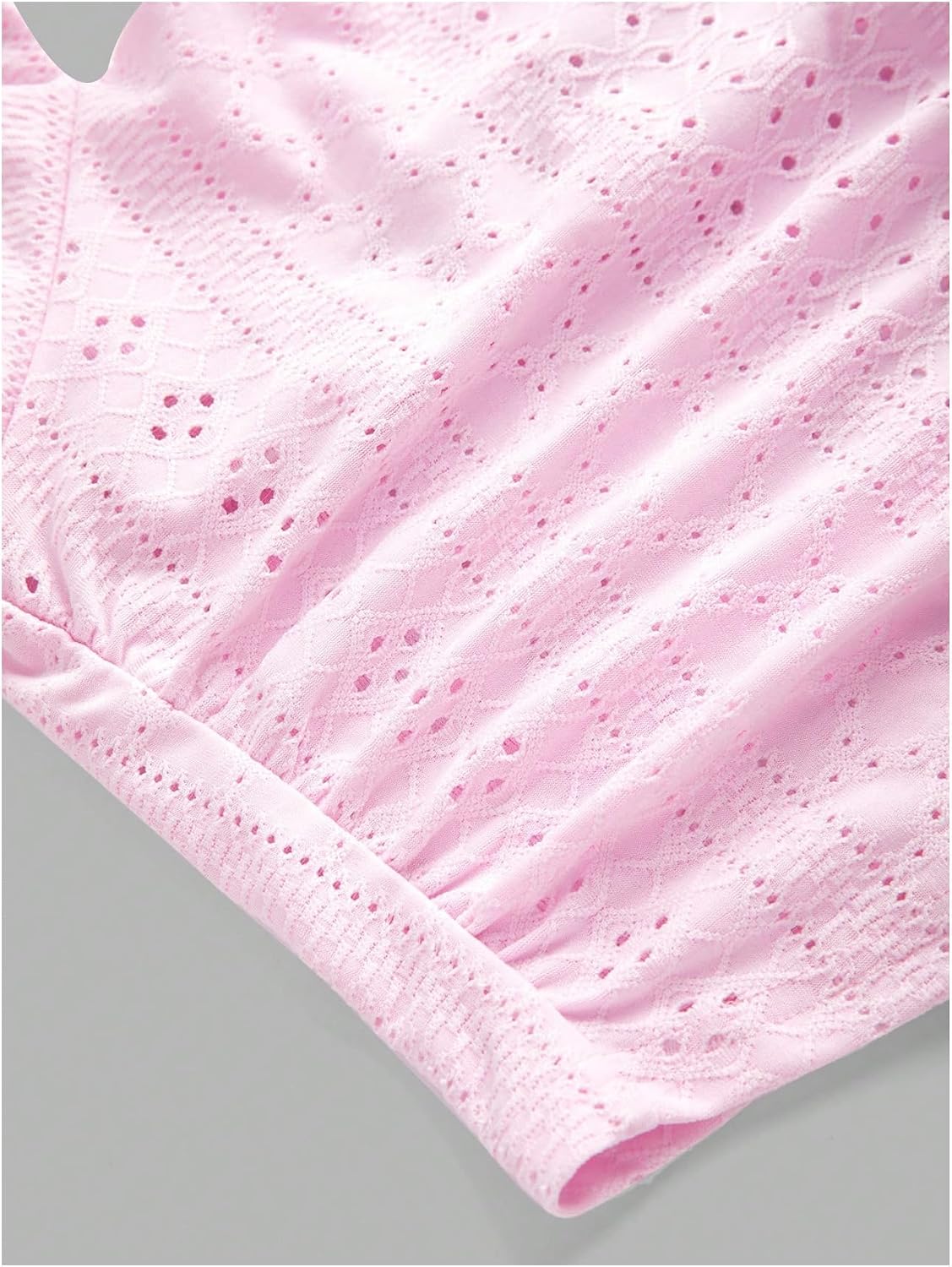 Floerns Girl's Eyelet Embroidery Sleeveless Halter Vest Solid Ruched Crop Tank Top