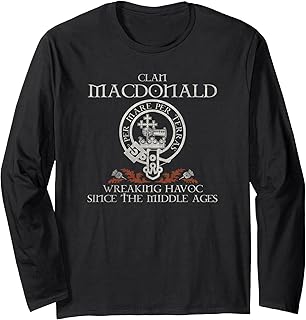 Clan Macdonald Crest, Surname, Scottish Heritage Vintage Long Sleeve T-Shirt