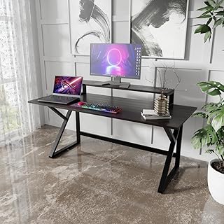Riyan Luxiwood® Meja Computer Table with Top Shelves for Home & Office I Modern Computer Desk Table, Multipurpose Table, G... Price In India