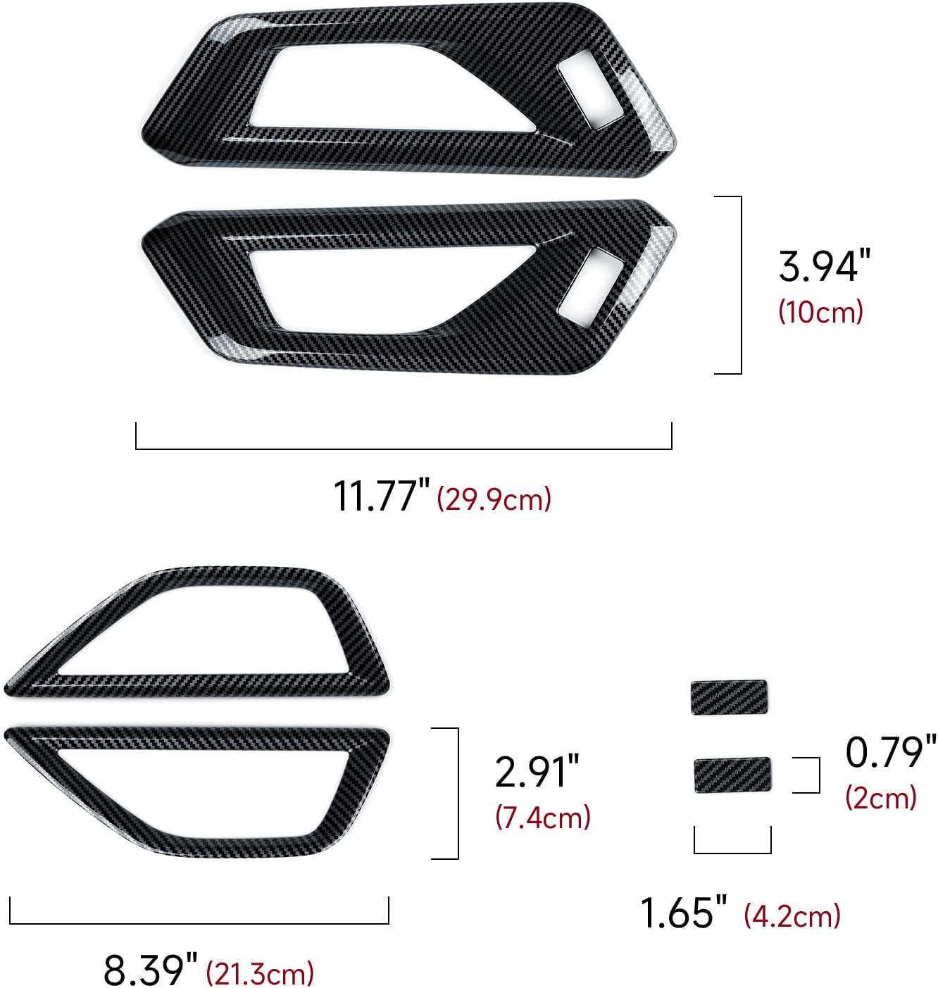 Car Inner Door Handle Panel Cover Decals Only for 2025 2026 Subaru Forester Accessories ABS Carbon Fiber Stickers (for Memory Seat and Non-Memory Seat Button)