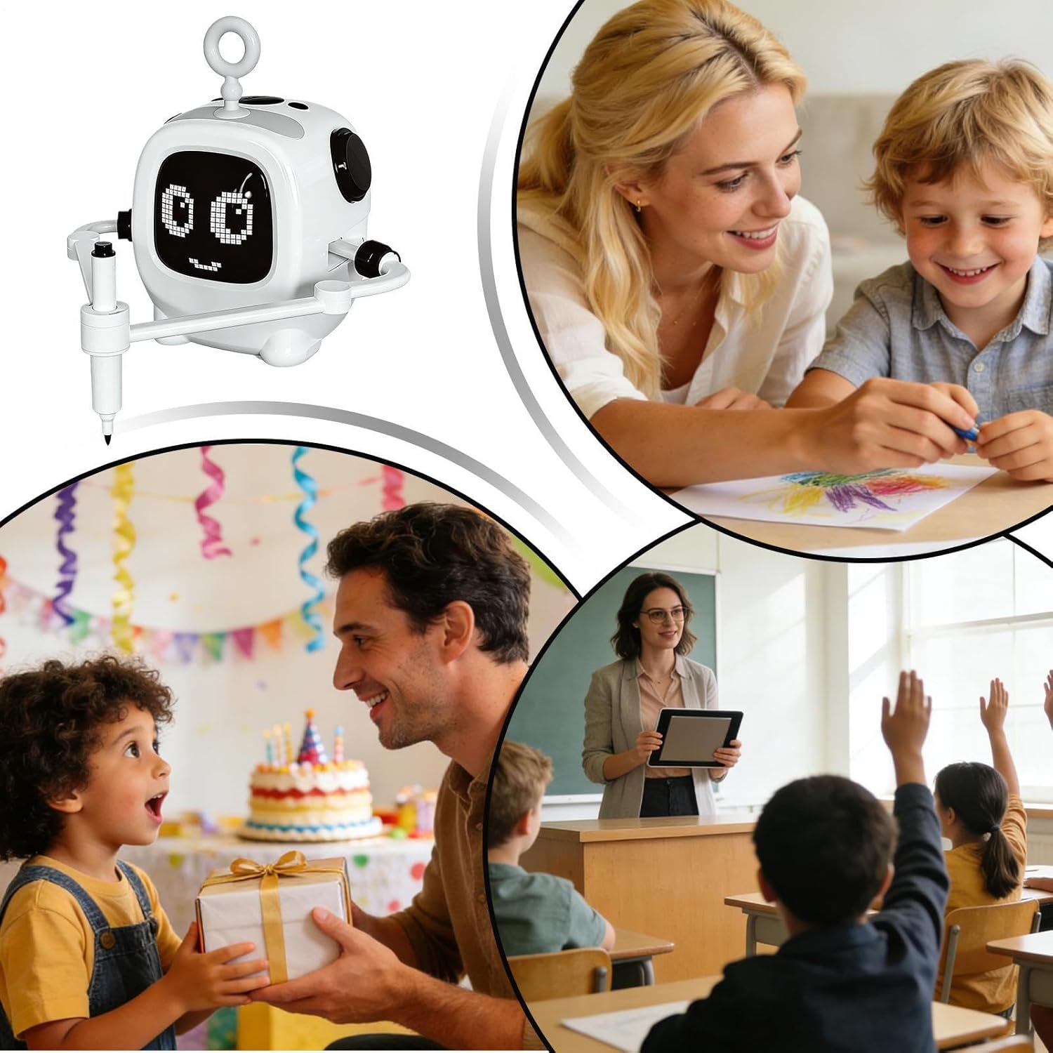 Genérico Drawing Robot for Children, Rechargeable Educational Toy – Painter Robot with Cards and Markers, for Classroom Home School Birthday Boys and Girls from 3 to 8 Years Old