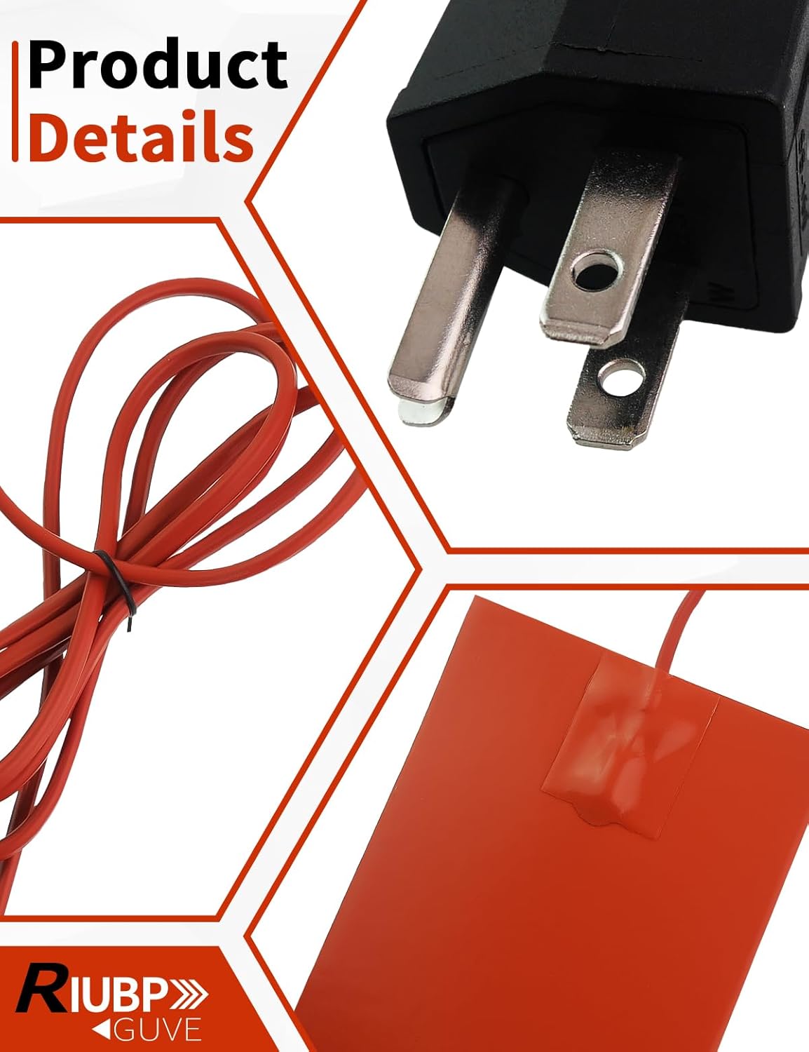 2PCS Engine Heater Pad, Oil Pan Heater Pad for Cars and Trucks 6"x8", 300W Power Comes with a 5.57-Foot Power Cord