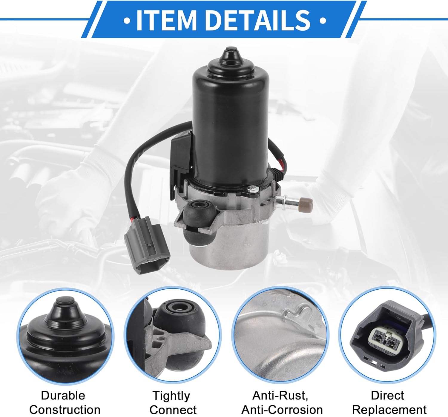 Electric Brake Vacuum Pump No.4581954AB/4581954AA Electric Vacuum Pump for Jeep Grand Cherokee 3.0L 3.6L 2016-2019 Aluminum Alloy 1 Pcs