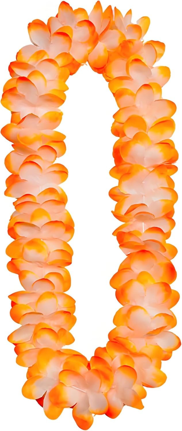Hawaiian Flower Leis Garland Necklaces, Multi-Colored, Thickened Tropical Party Decorations for Luau Beach Theme Birthday Graduation Wedding (6, Flower Hawaiian Leis)