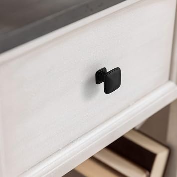 Amerdeco 10 Pack K0003MB Matte Black Cupboard Drawer Knobs Kitchen Cabinet Knobs Single Hole Cabinet Handles Dresser Knobs