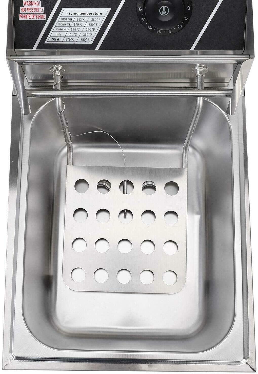 2500W 6L 6.3QT Electric Deep Fryer Commercial Tabletop Restaurant Fry Basket