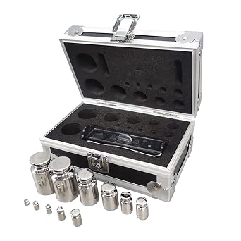 M1 Grade 1mg-200g Calibration Weight Stainless Steel Calibration Weight Kit with Tweezer for Laboratory and Measurement Industries