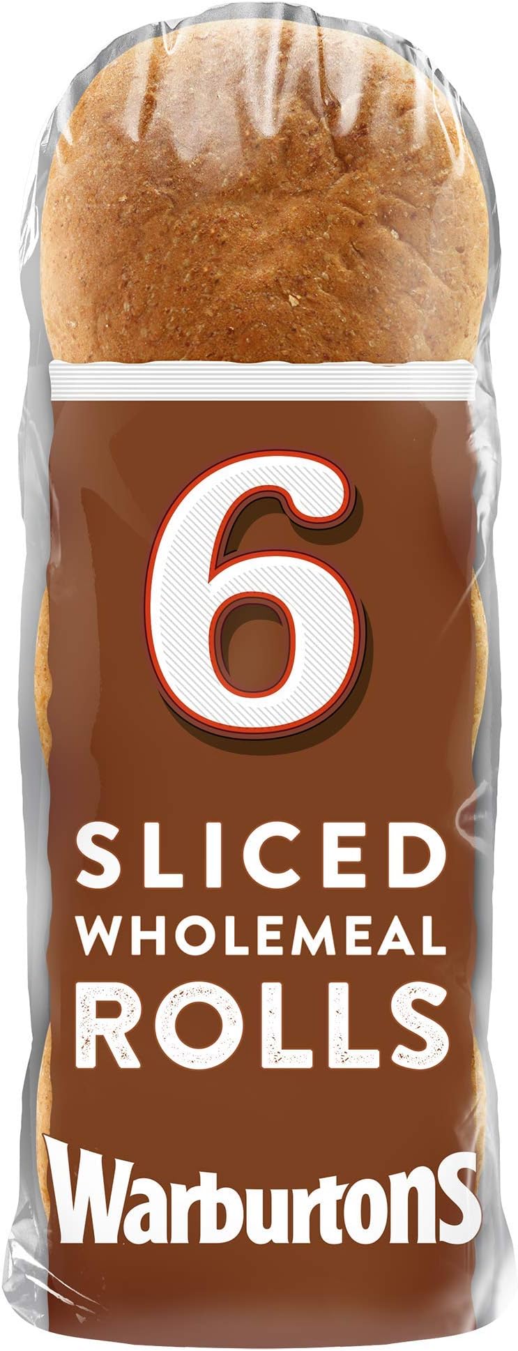 Warburtons 6 Sliced Wholemeal Rolls, 336g