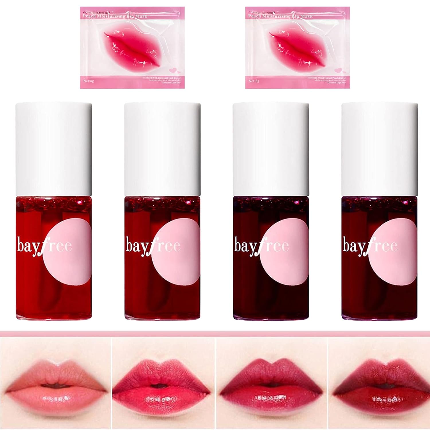 Liptint Lip Tint 4 pcs Lip Stain Korean Water Lips Liptints Lip Stain