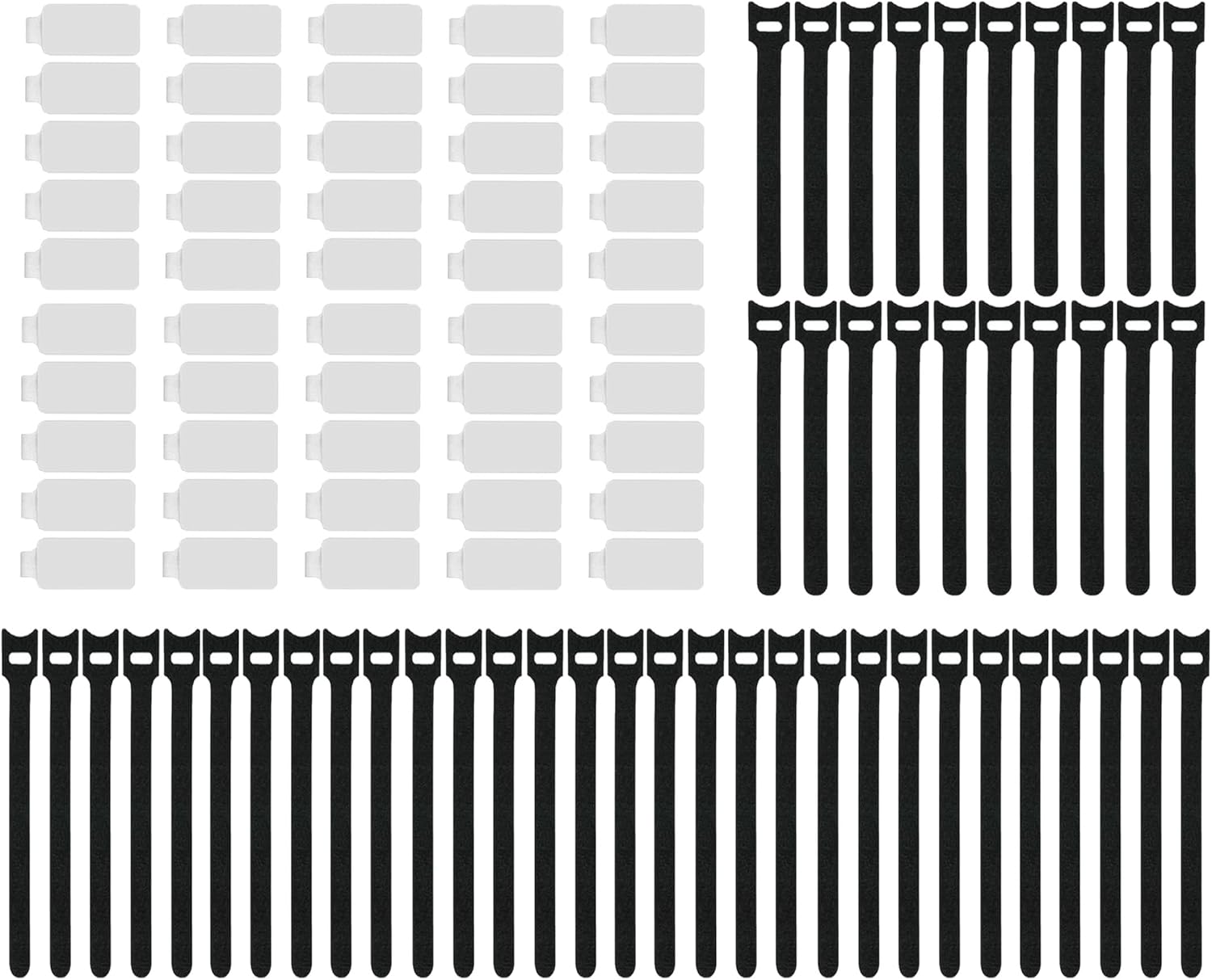 100 Pcs Multicolor Write On Cable Labels & Reusable Fastening Cable Ties Set for Cable Management in Home Office