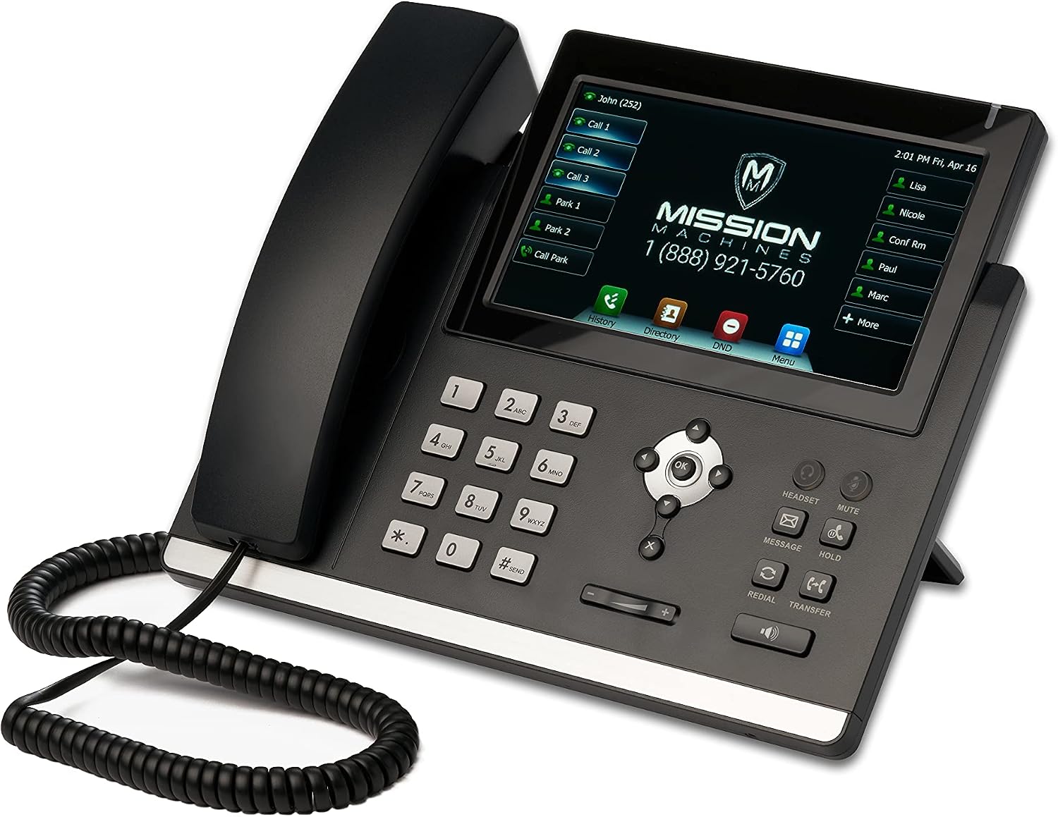 Mission Machines S-100 Business Phone System: Executive Pack - Auto Attendant/Voicemail, Cell & Remote Phone Extensions, Call Recording & Mission Machines Phone Service for 2 Month (4 Phone Bundle)