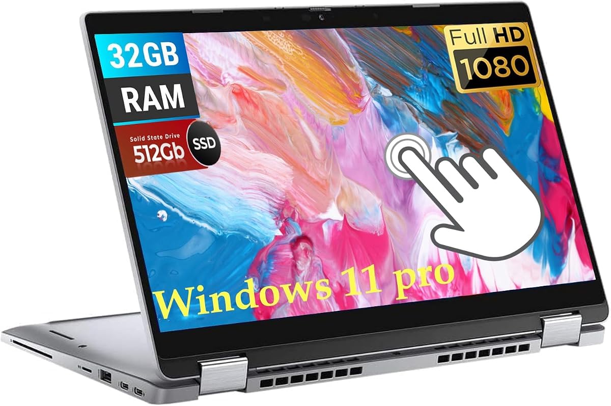 Dell Latitude 5320 13.3-Inch 2-in-1 Laptop (Renewed) | 32GB RAM, 512GB SSD, Touchscreen, Windows 11 Pro, Intel i7-1185G7 (3.0-4.8GHz), Backlit Keyboard