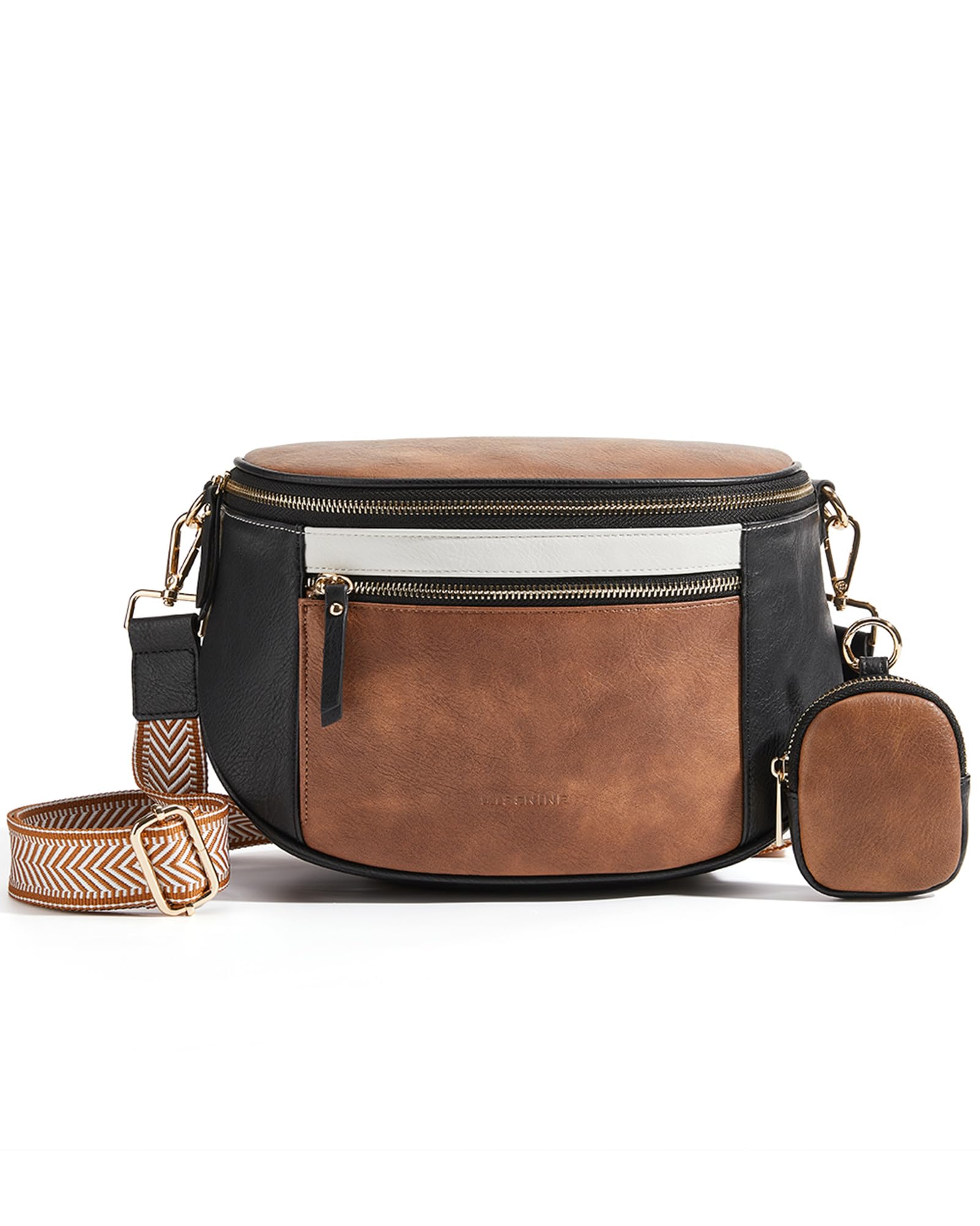 Missnine Crossbody Bags for Women, Vegan Leather Purses for Women Bum Bag Small Shoulder Handbags with Wide Strap | Water-resistant, 6L Capacity, Headphone Pouch - 2