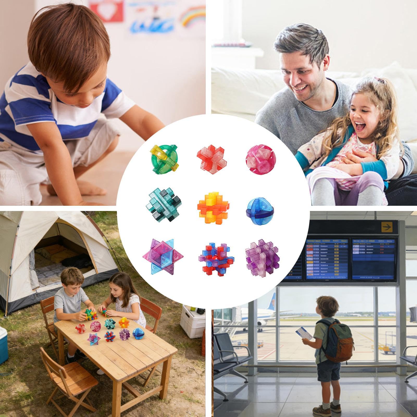 Genérico Holzspielzeug - Montageunterhaltung, Holzpuzzle zur Herausforderung des Geistes, für Kinder, Erwachsene, Mädchen, Reisen, Schule und Heimdekoration