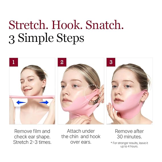 ROUND LAB Camellia Deep Collagen V Lifting Gel Mask 4ea | Double-chin Turkey Neck Instant Face Lifting Mask, Cooling and Depuffing Face Toning Belt, Firming Sagging Skin, Korean Skin Care, 10g/0.35oz | Double-chin Turkey Neck Instant Face Lifting, Cooling and Depuffing Face Toning Belt, Firming Sagging Skin, Korean Skin Care