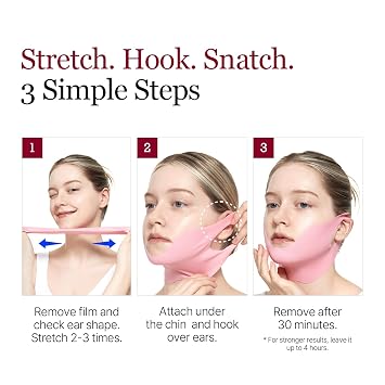 ROUND LAB Camellia Deep Collagen V Lifting Gel Mask 4ea | Double-chin Turkey Neck Instant Face Lifting Mask, Cooling and Depuffing Face Toning Belt, Firming Sagging Skin, Korean Skin Care, 10g/0.35oz | Double-chin Turkey Neck Instant Face Lifting, Cooling and Depuffing Face Toning Belt, Firming Sagging Skin, Korean Skin Care