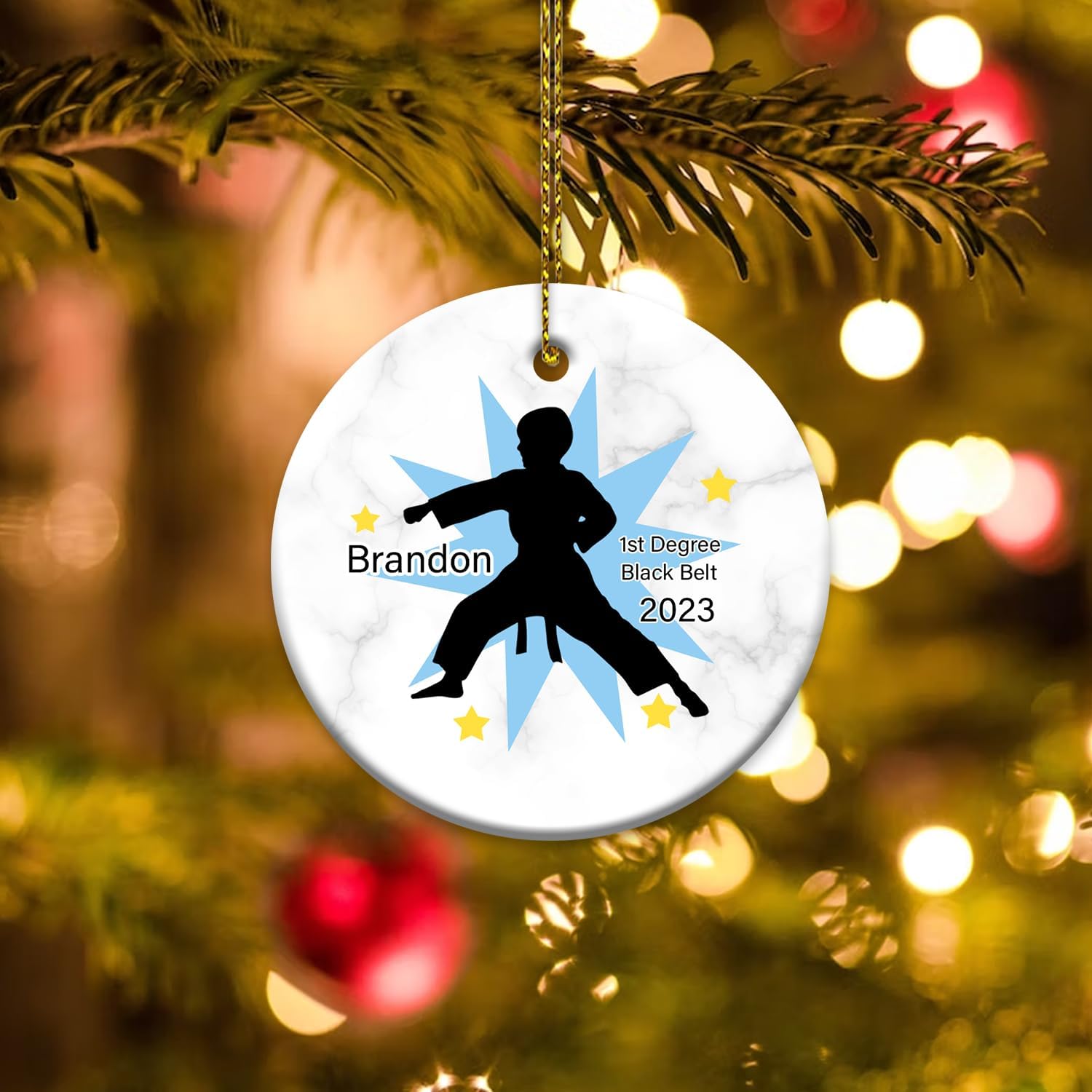BEETHIS Personalized Martial Arts Ornament Karate Ornaments for Christmas Tree