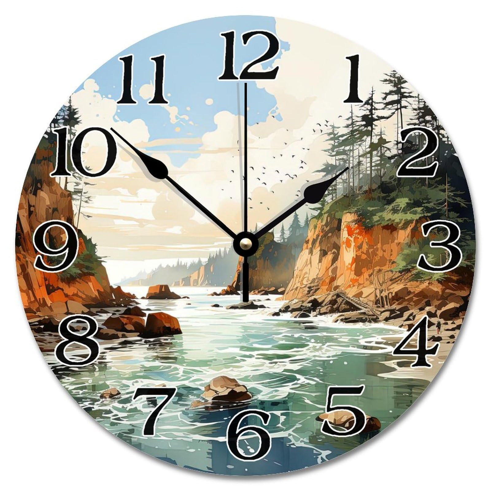 Horloge murale à piles silencieuse grand format pour déco chic