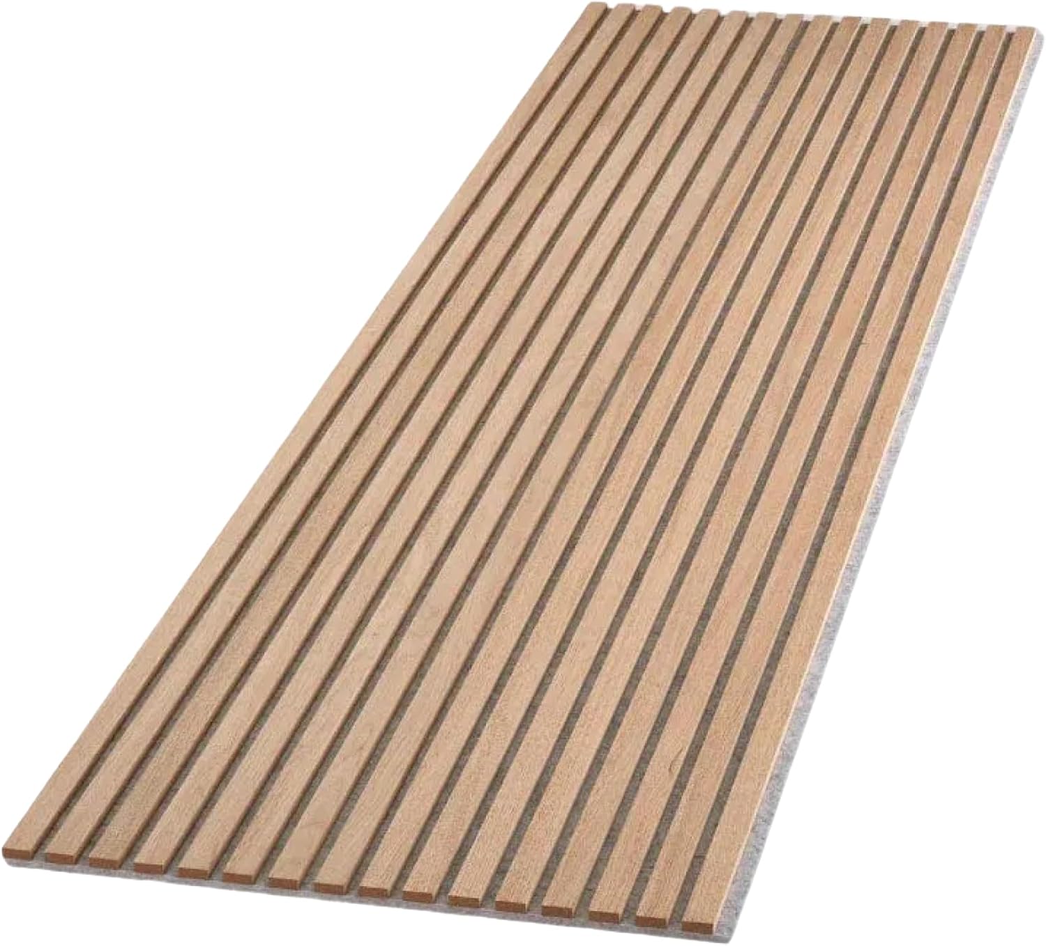 WVH Luxury American Oak Grey Felt Acoustic Slat Wood Wall Panels, Measures 94.49" x 25.20", Premium Finish, Interior Decor for Walls & Ceilings, Noise Cancelling & Sound Absorbing for Home, 2pcs