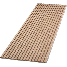 WVH Luxury American Oak Grey Felt Acoustic Slat Wood Wall Panels, Measures 118.11" x 25.20", Premium Finish, Interior Decor for Walls & Ceilings, Noise Cancelling & Sound Absorbing for Home, 2pcs