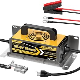 58.4V 18AMP Lithium Battery Charger for 48V(51.2V) LiFePO4 Battery, IP67 Waterproof, Ideal for Golf Cart, Electric Outboard, Boat and Home