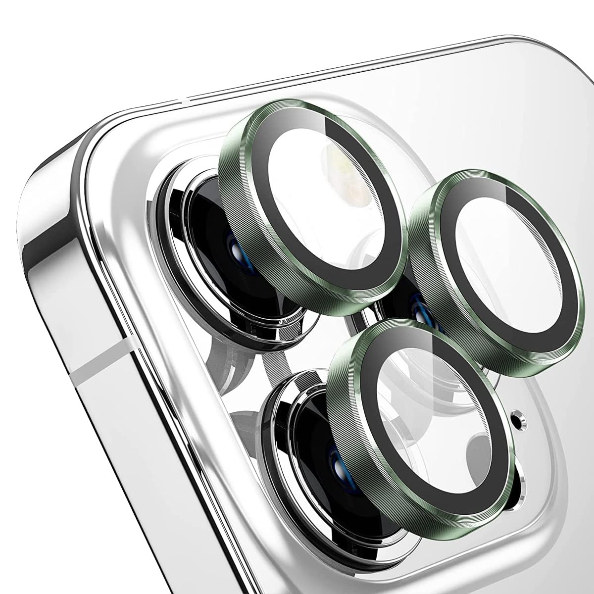 BUFF LABS Buff iPhone 14 Pro Max / 14 Pro Screen Protector 9H Safir Cam Kamera Metal Lens Koruyucu Koyu Yeşil, Buff Labs