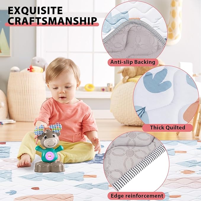 Baby Play Mat 50'' x 50'' Alfombra Suave Bebé Antideslizante Lavable miniatura 3