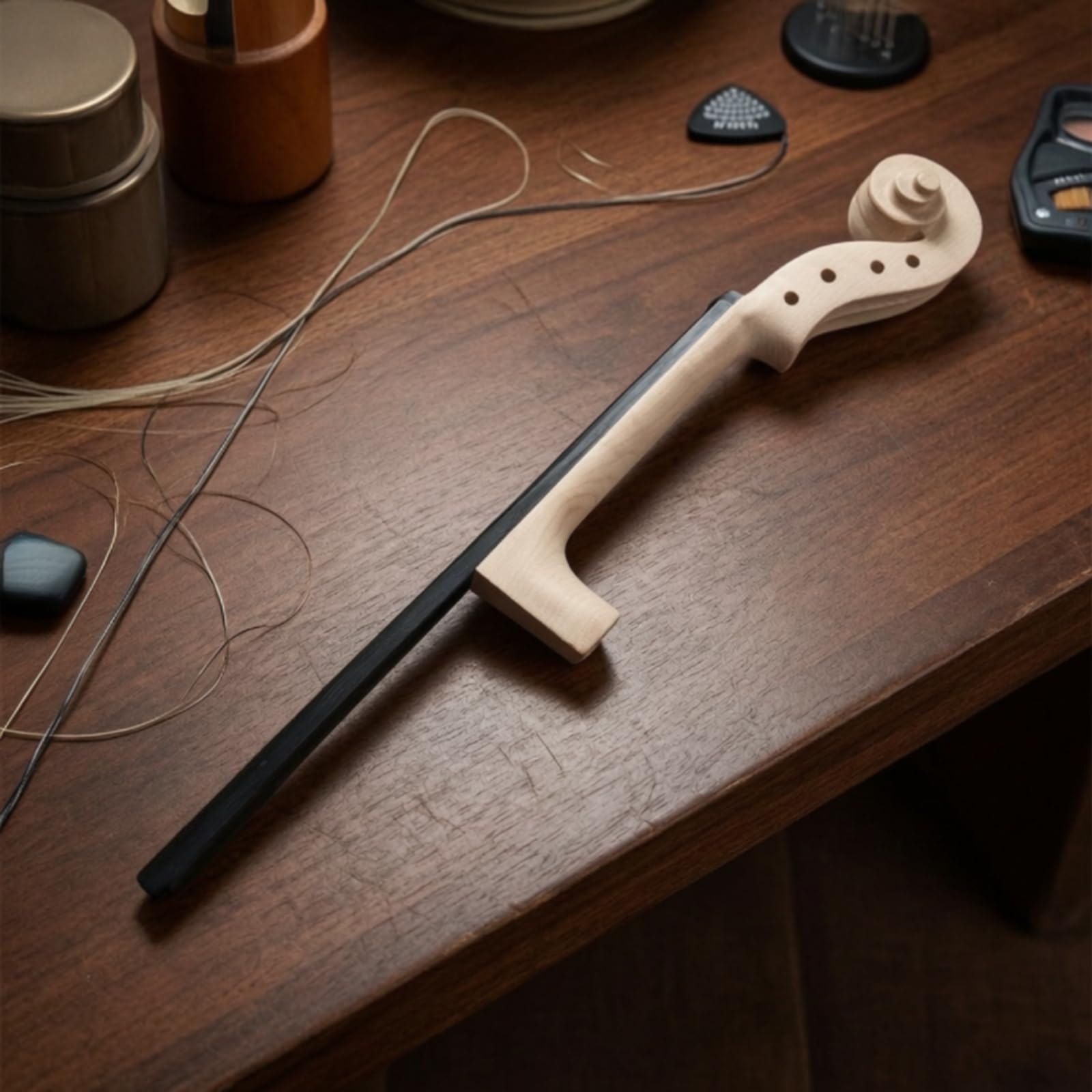 Estuche Violín 4/4 Rígido Seguro para Violinistas, Conservatorio, Array, Cuadros Marrones con Rayas Grises 4/4 con Bolsa De Partituras + Cerradura De Combinación