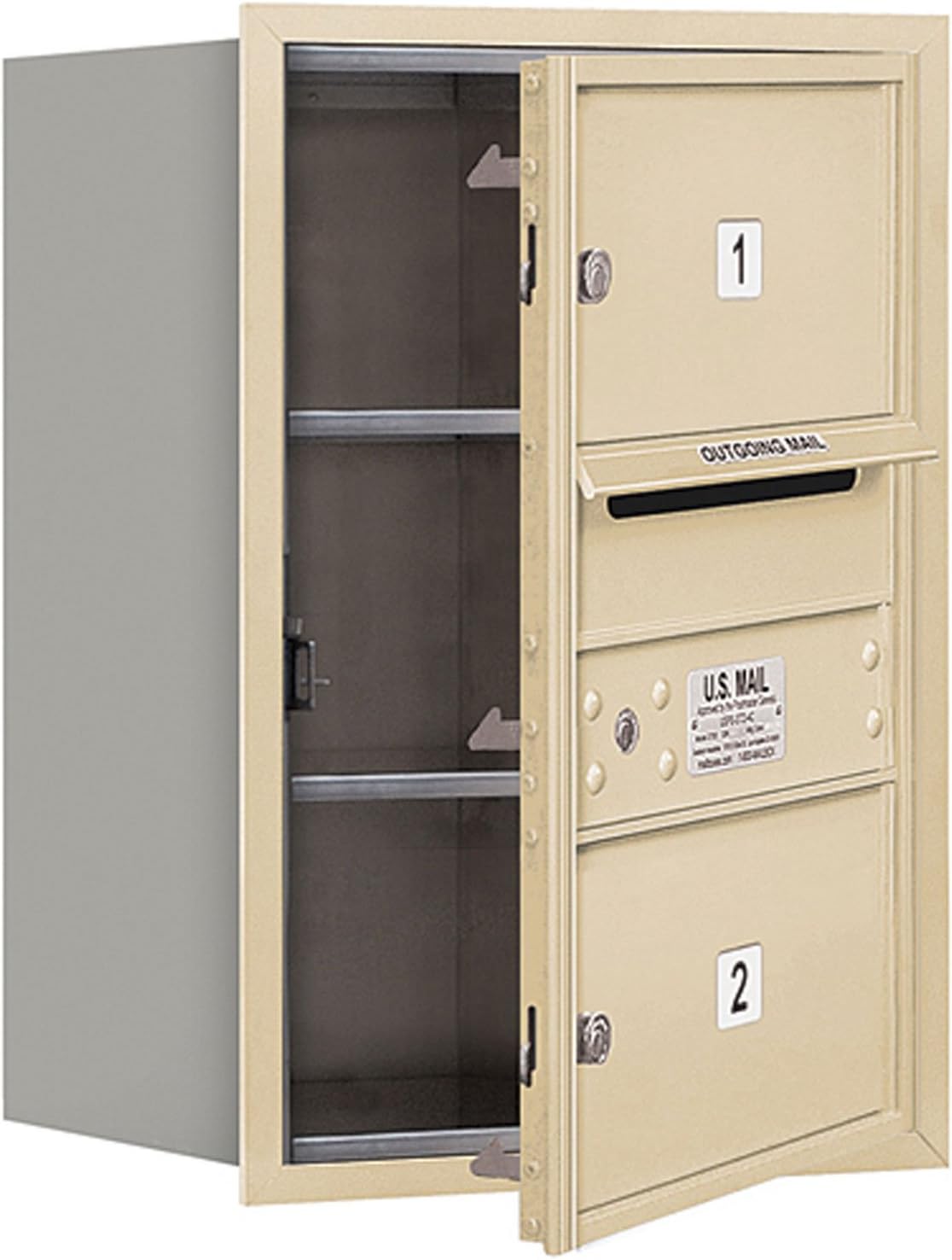 Salsbury Industries 3706S-02SFP 4C Horizontal Mailbox, Sandstone