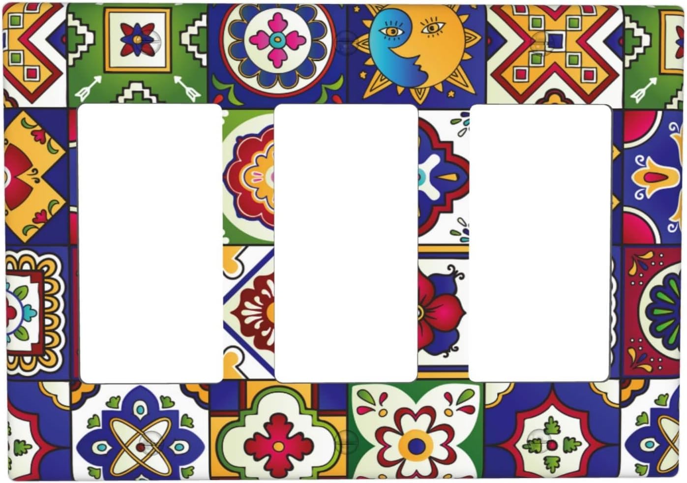 Southwest Decor Wall Art Mexican Tile Switch Plates Decorative Three ...