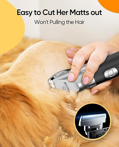 Miniatura 3 de oneisall Cortadora de pelo de gato, cortadora silenciosa para cabello mate, kit de aseo inalámbrico para gatos con peine, afeitadoras de gato de 3