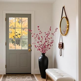 4Pcs Fake Flowers Blossom Branches Artificial Flowers for Indoor Decor, Faux Long Stem Realistic Indoor Plants for Vase Wedding Home Office Bedroom Party Table Centerpieces Decor