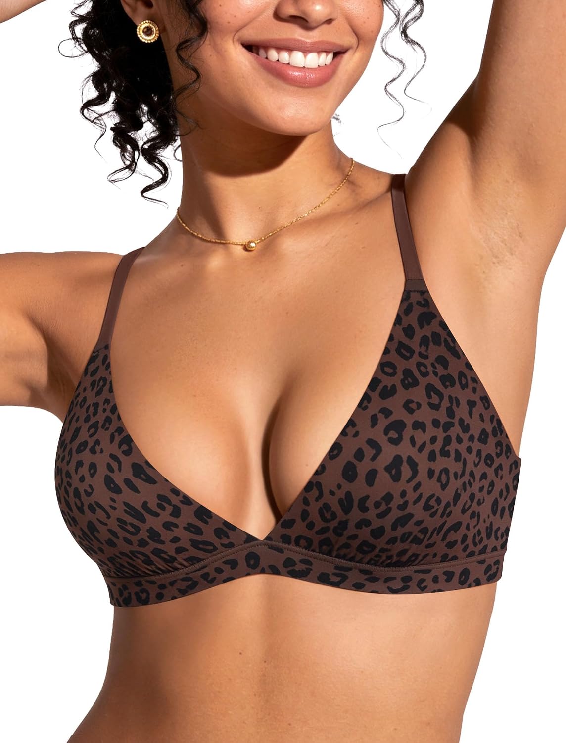 OEAK Womens Comfortable Triangle Bras No Underwire Sexy Plunge Unlined Bralette Pull On Bra Seamless Everyday Tshirt Bras