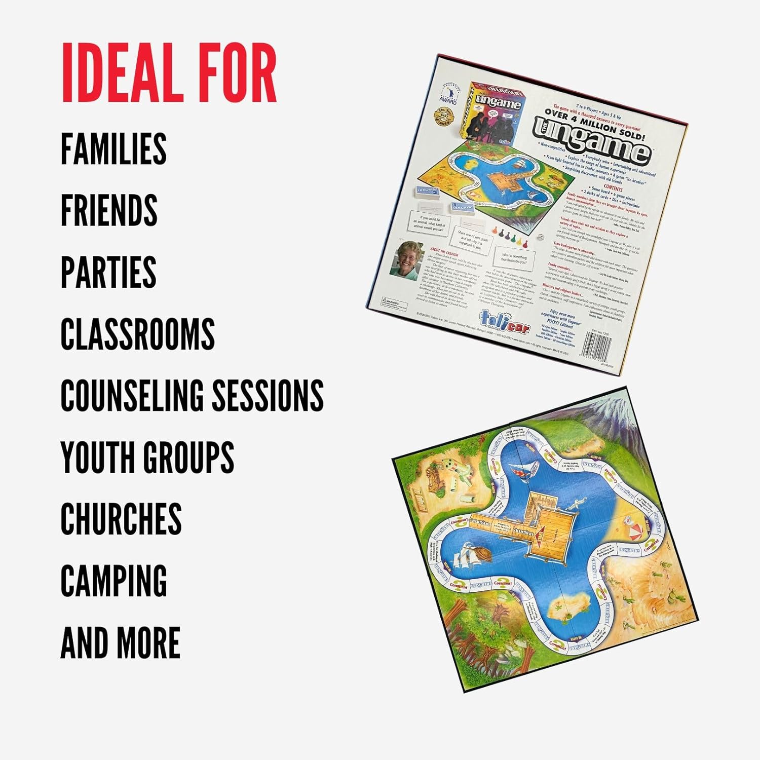 The Ungame - Non-competitive Communication Game – Encourages Emotional Connection, Communication, and Listening – For Families, Couples, and Groups – Great for Therapists, Teachers, and Counselors
