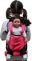 Vista 1 de THE QUEEN'S TREASURES Mochila portadora de muñecas rosa, blanca y negra y saco de dormir para muñecas, compatible con American Girl de 18 pulgadas