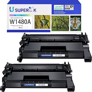 USUPERINK 148A Black Compatible Toner Cartridge Replacement for HP W1480A 148A Toner Cartridge with CHIP use for Laser Jet Pro 4001dw 4001dn 4001n MFP 4101fdw 4101fdn Printer2 Pack,with CHIP